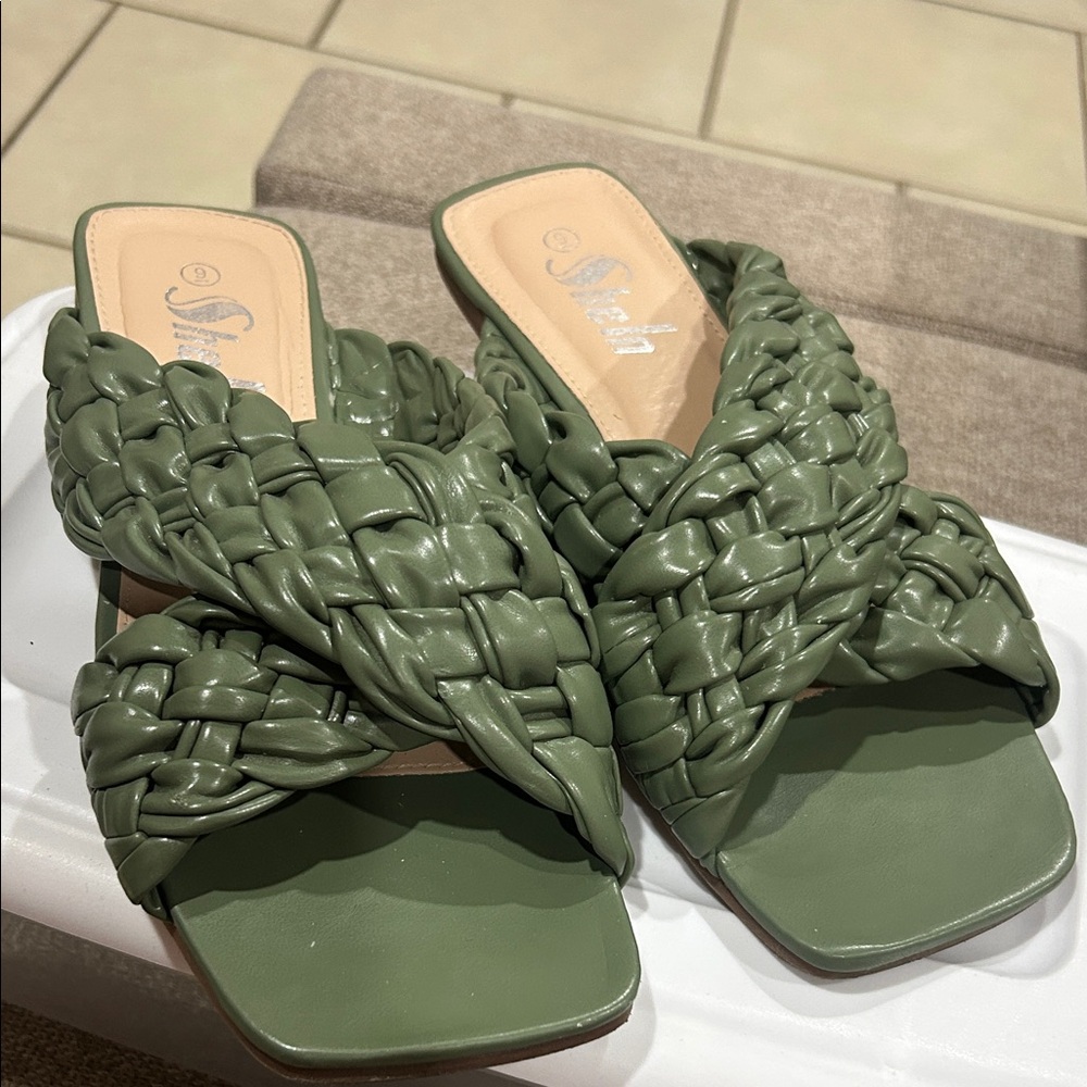 SHEIN Olive Braided Women's Sandals